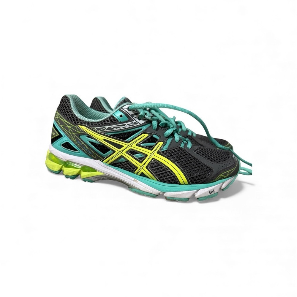 ASICS Women's Athletic Shoes - Black and Yellow with Teal Accents
